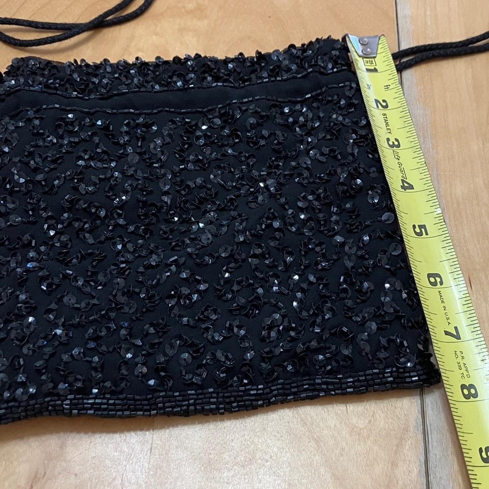 Newport‎ News Black Beaded Mini Evening Bag Vintage NWT - Picture 3 of 9